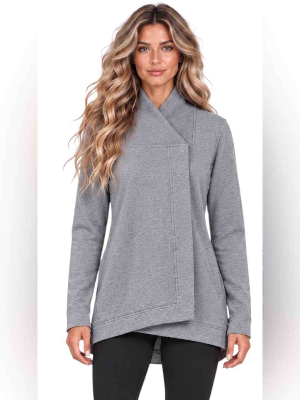 Lululemon – Belle Wrap French Terry Jacket – Heathered Medium Grey – Sz. 6